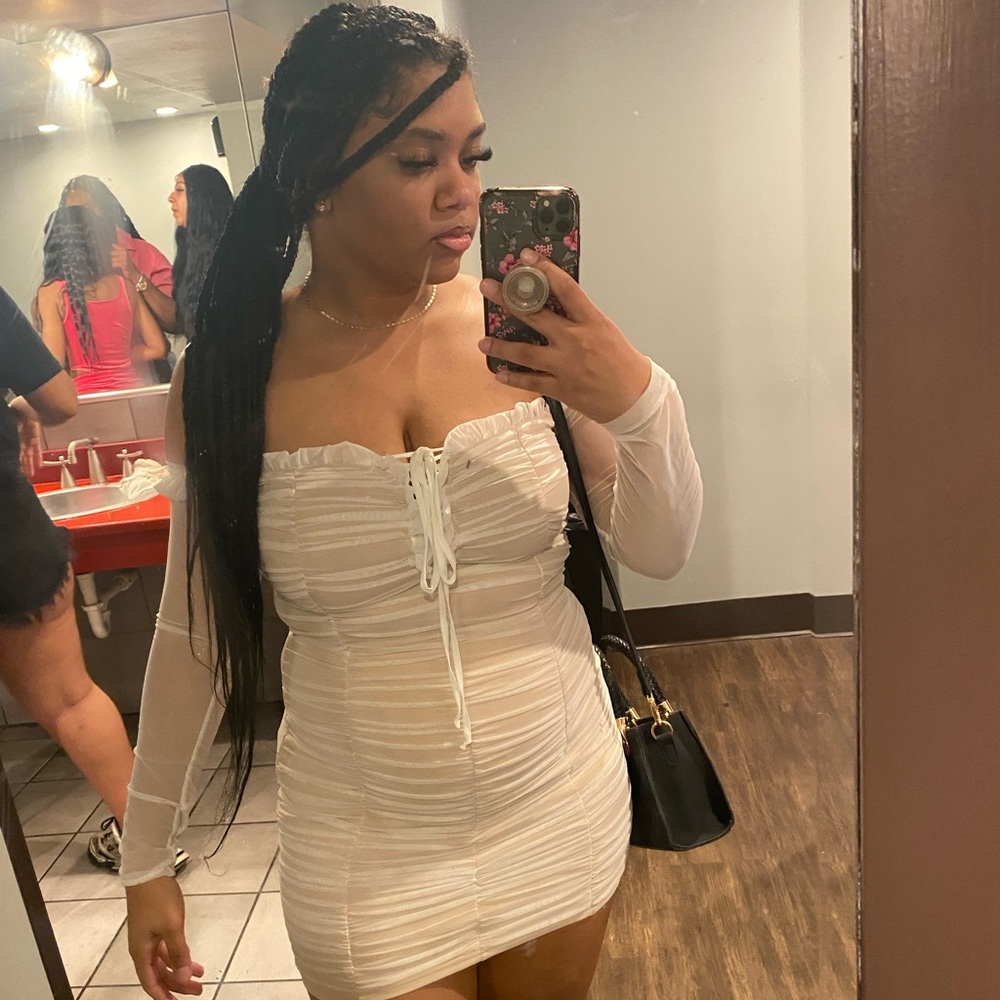White off the shoulder dress